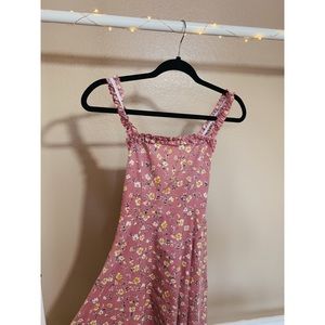 Cross open-back, pink flower sundress